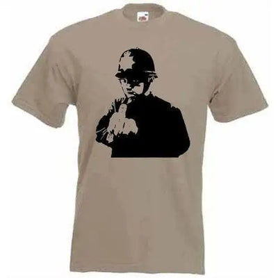 Banksy Rude Copper Mens T-Shirt M / Khaki