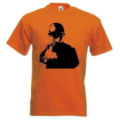 Banksy Rude Copper Mens T-Shirt M / Orange