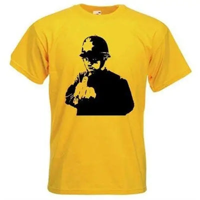 Banksy Rude Copper Mens T-Shirt M / Yellow