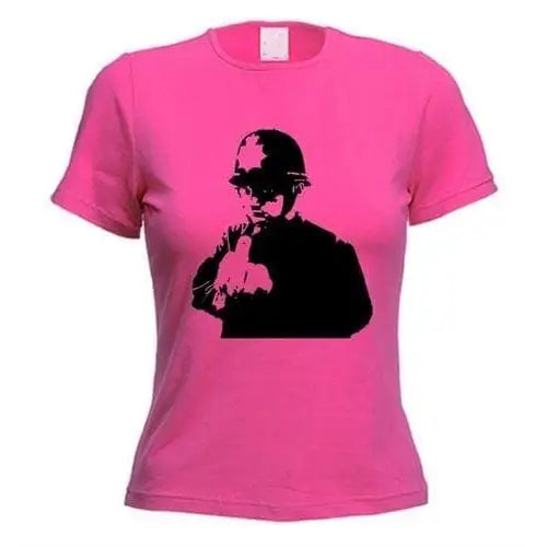 Banksy Rude Copper Womens T-Shirt M / Dark Pink
