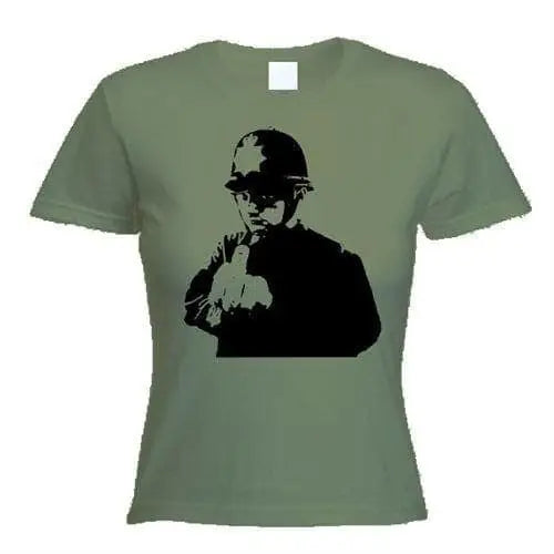 Banksy Rude Copper Womens T-Shirt M / Khaki