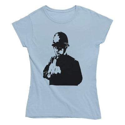 Banksy Rude Copper Womens T-Shirt M / Light Blue