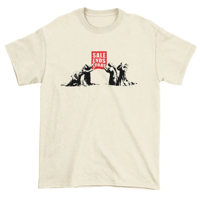 Banksy Sale Ends Today Mens T-Shirt XXL / Cream
