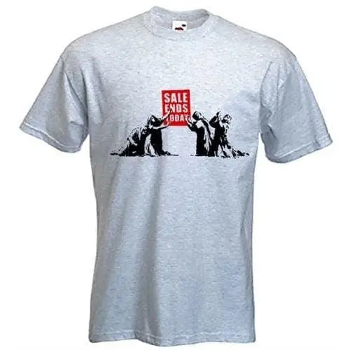 Banksy Sale Ends Today Mens T-Shirt XXL / Light Grey