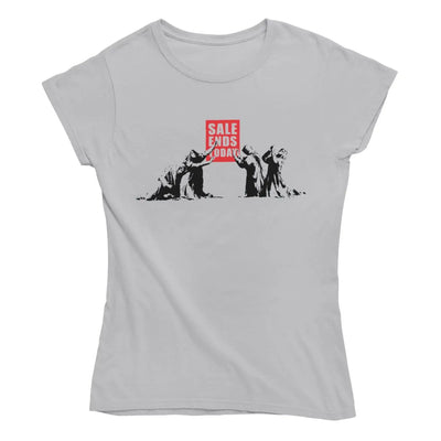 Banksy Sale Ends Today Womens T-Shirt XL / Light Grey