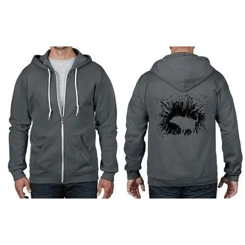 Banksy Shaking Dog Full Zip Hoodie XXL / Charcoal