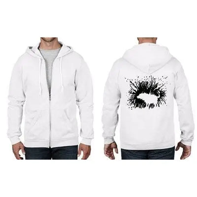 Banksy Shaking Dog Full Zip Hoodie XXL / White