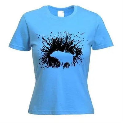 Banksy Shaking Dog Women's T-Shirt S / Light Blue