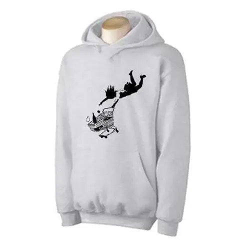 Banksy Shop Til You Drop Hoodie M / Light Grey