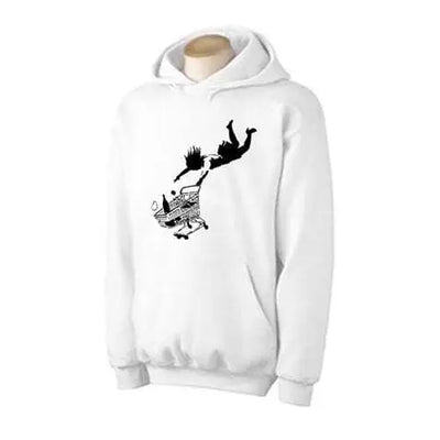 Banksy Shop Til You Drop Hoodie M / White