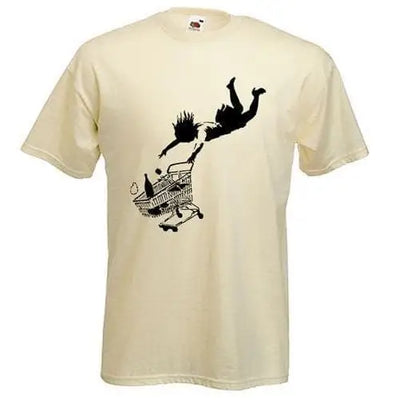Banksy Shop Til You Drop T-Shirt Cream / L