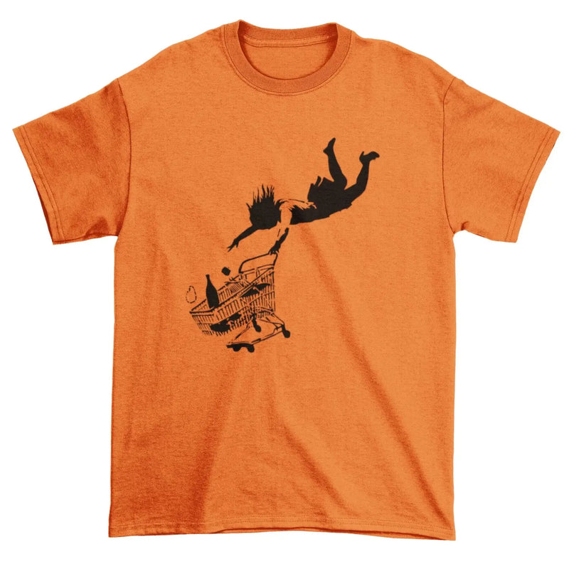 Banksy Shop Til You Drop T-Shirt Orange / L