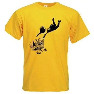 Banksy Shop Til You Drop T-Shirt Yellow / L