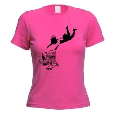 Banksy Shop Til You Drop Women's T-Shirt XL / Dark Pink