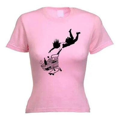 Banksy Shop Til You Drop Women's T-Shirt XL / Light Pink