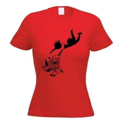 Banksy Shop Til You Drop Women's T-Shirt XL / Red