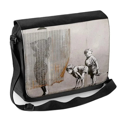 Banksy Shower Kids Peeping Toms Laptop Messenger Bag