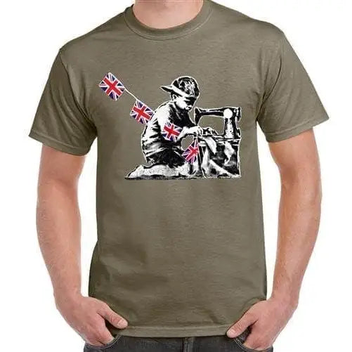 Banksy Slave Labour Sewing Machine Boy Men&