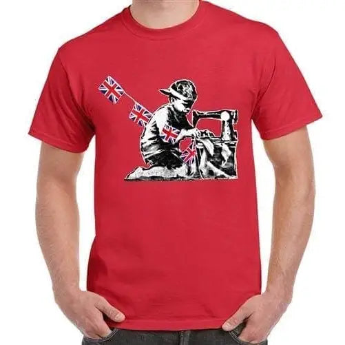 Banksy Slave Labour Sewing Machine Boy Men&