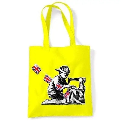 Banksy Slave Labour Shoulder Bag Yellow