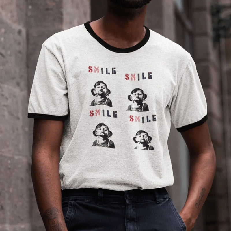 Banksy Smile Ringer T-Shirt