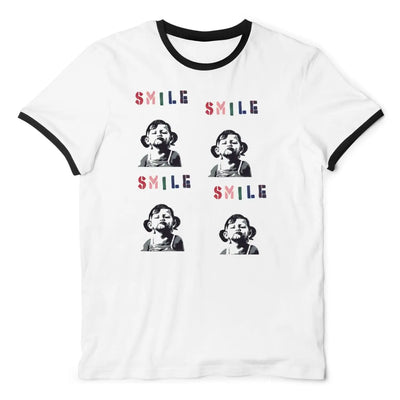 Banksy Smile Ringer T-Shirt S