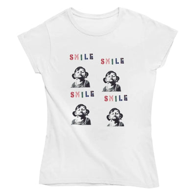 Banksy Smile Womens T-Shirt L