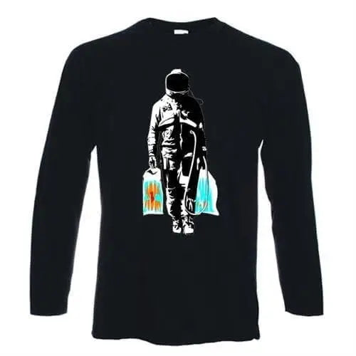 Banksy Spaceman Long Sleeve T-Shirt XXL / Black