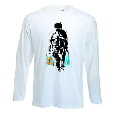 Banksy Spaceman Long Sleeve T-Shirt XXL / White
