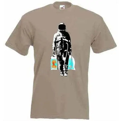Banksy Spaceman Men's T-Shirt XXL / Khaki