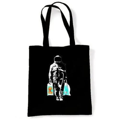 Banksy Spaceman Shoulder Bag Black
