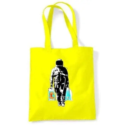 Banksy Spaceman Shoulder Bag Yellow