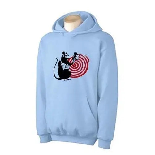 Banksy Speaker Rat Hoodie S / Light Blue