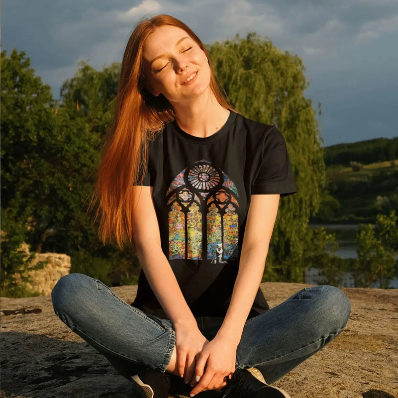 Banksy Stained Glass Womens T-Shirt