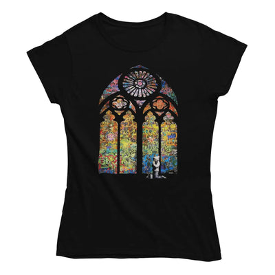 Banksy Stained Glass Womens T-Shirt XL