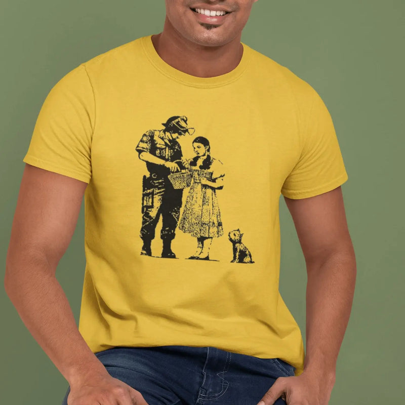 Banksy Stop And Search Mens T-Shirt