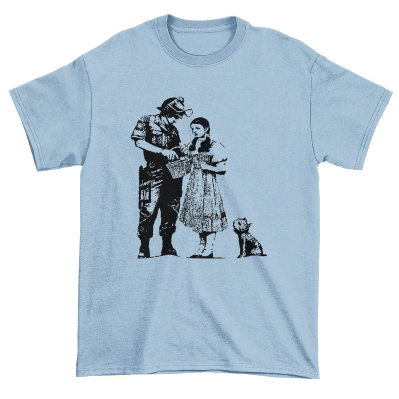 Banksy Stop And Search Mens T-Shirt