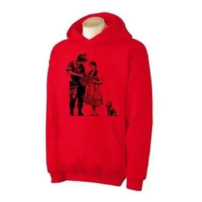 Banksy Stop & Search Hoodie L / Red