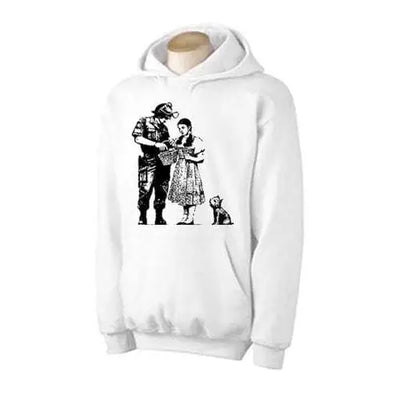 Banksy Stop & Search Hoodie L / White