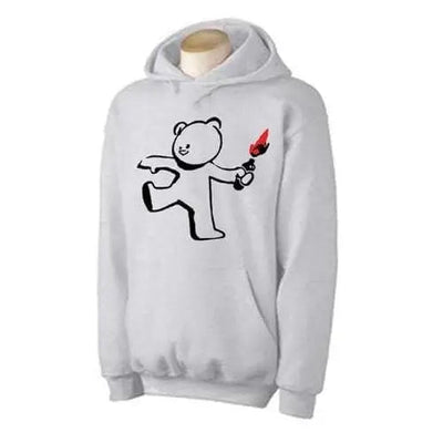 Banksy Teddy Bomber Hoodie L / Light Grey