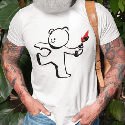 Banksy Teddy Bomber Mens T-Shirt