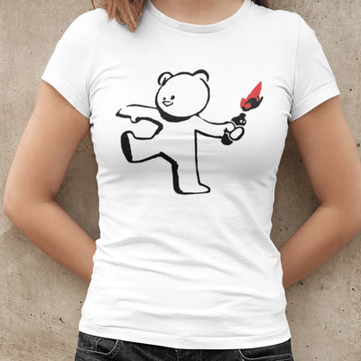 Banksy Teddy Bomber Womens T-Shirt
