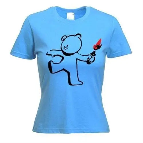 Banksy Teddy Bomber Womens T-Shirt XL / Light Blue
