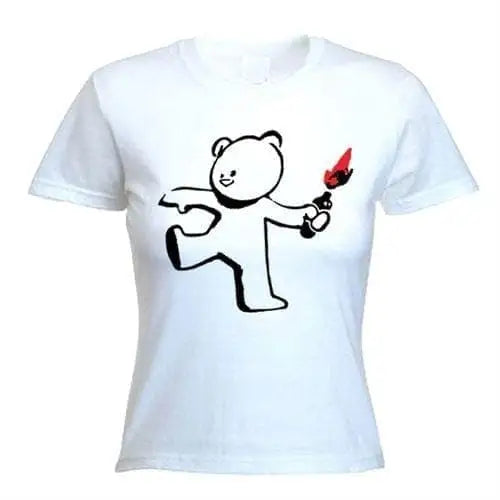 Banksy Teddy Bomber Womens T-Shirt XL / White