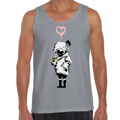 Banksy Think Tank Men's Tank Vest Top XXL / Light Grey