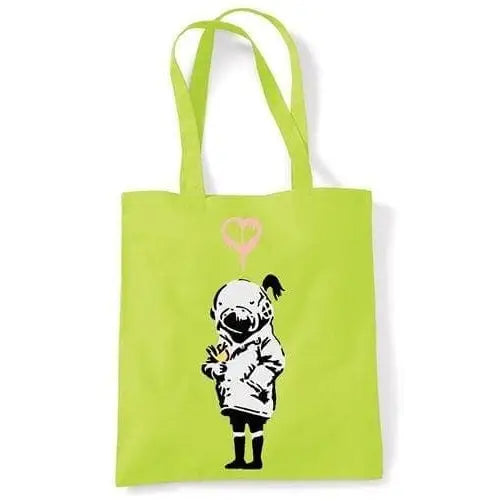 Banksy Think Tank Shoulder Bag Lime Green