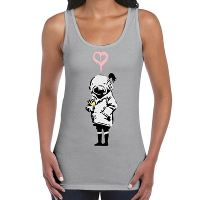 Banksy Think Tank Women's Tank Vest Top M / Light Grey