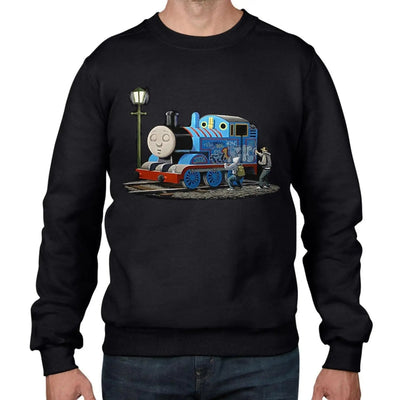 Banksy Thomas The Tank Engine Graffiti Men's Sweatshirt Jumper L / Black