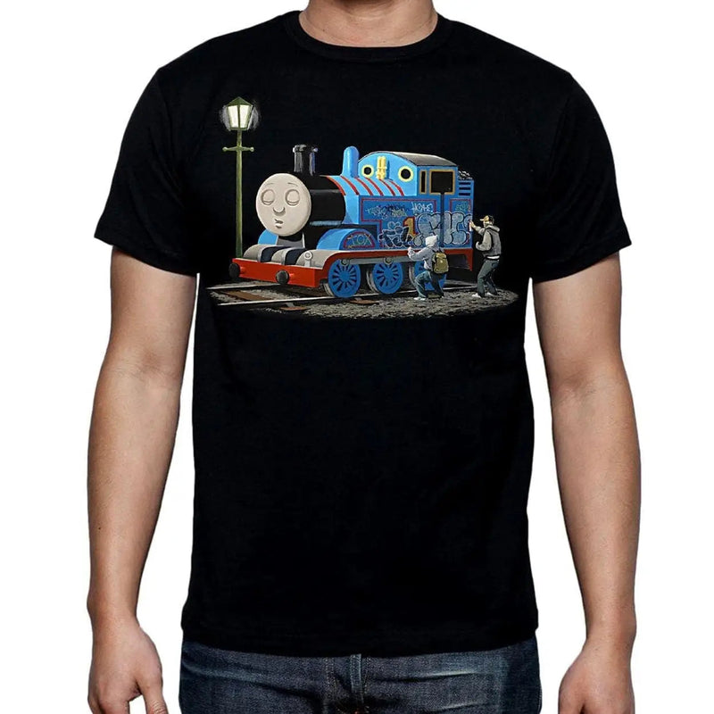 Banksy Thomas The Tank Engine Mens T-Shirt XXL
