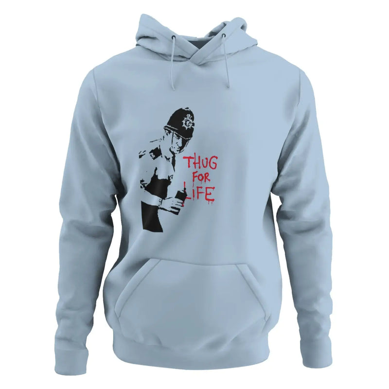 Banksy Thug For Life Copper Hoodie - L / Light Blue - Hoodie